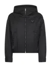 Prada Long Sleeve Cotton Coat In Black