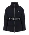 Prada Midnight Blue Wool Down Jacket In Animal Print