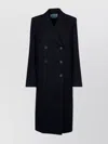 Prada Long Sleeve Double-breasted Coat With Notched Lapels