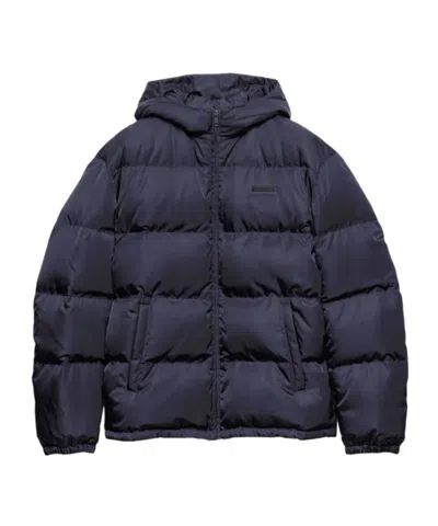 Prada Long Sleeve Down Jacket In Blue