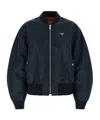 Prada Twill Bomber Jacket In Blue