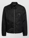 Prada Long Sleeve Jacket Point Collar Pockets In Black