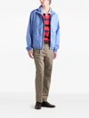 Prada Long-sleeve Logo-plaque Jacket In Blue