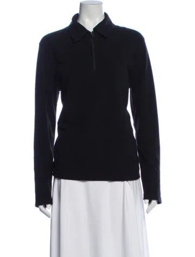 Pre-owned Prada Long Sleeve Polo In Black