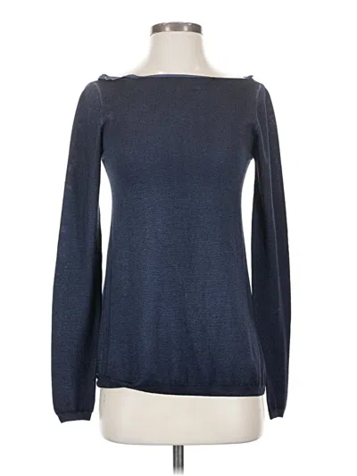 Pre-owned Prada Long Sleeve Top Blue Boatneck Tops