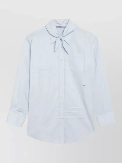 Prada Long-sleeved Shirt With Scarf In Animal Print
