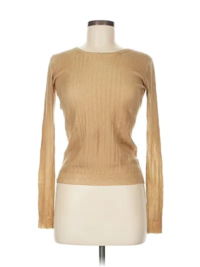 Pre-owned Prada Long Sleeve Top Gold Turtleneck Tops