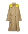 Prada Cotton Belted Trench Coat In Khaki