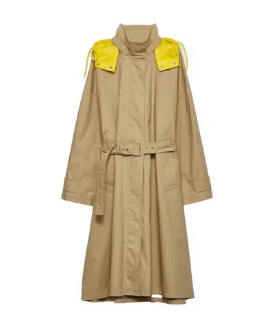Prada Long Sleeve Windbreaker In Brown