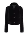 Prada Long-sleeved Button Leather Jacket In Black