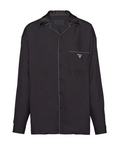 PRADA PRADA CONTRASTING-TRIM BUTTON-UP SHIRT
