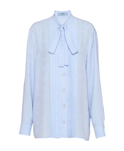 PRADA JACQUARD CREPE DE CHINE BLOUSE