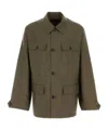 Prada Mohair Blend Jacket Long Sleeves Point Collar In Green