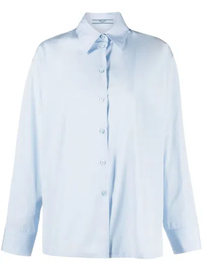 Prada Long-sleeved Button-up Shirt In Blue