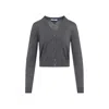 Prada V-neck Knitwear With Classic Silhouette And Refined Details In Gray
