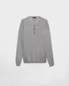 Prada Long-sleeved Cashmere And Silk Sweater In Marmorgrau