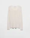 Prada Long-sleeved Cashmere And Silk Sweater In Neutral