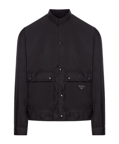 Prada Long-sleeved Casual Jacket In Black