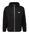 Prada Re-nylon Enamel Triangle-logo Jacket In Black