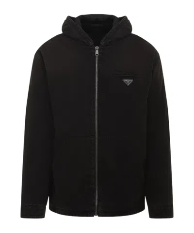 PRADA PRADA ZIP-UP HOODED JACKET