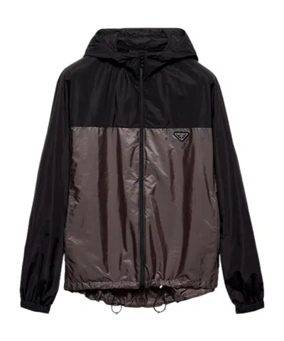 Prada Long-sleeved Casual Jacket In Black