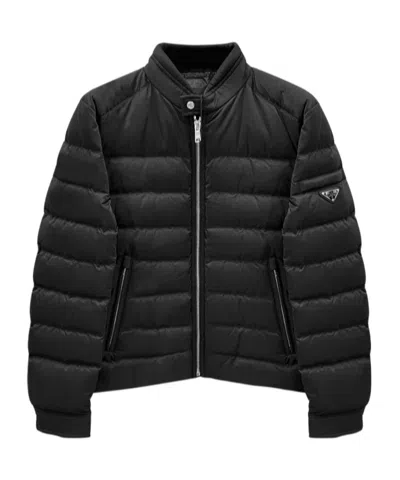 Prada Long-sleeved Casual Jacket In Black