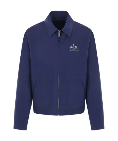 PRADA PRADA LOGO PRINTED ZIPPED JACKET