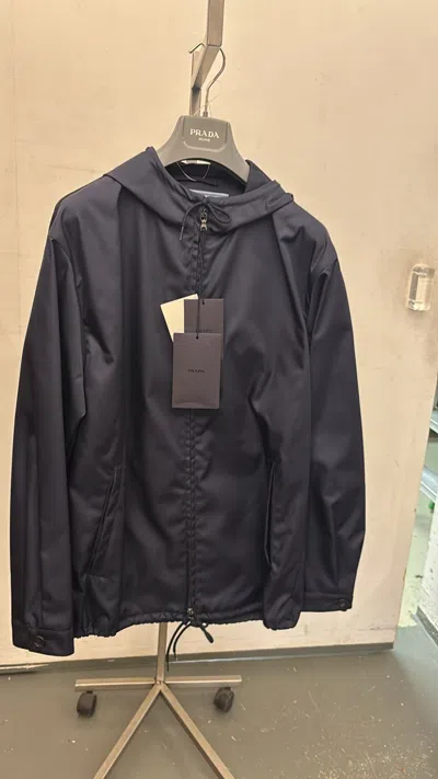 Prada Long-sleeved Casual Jacket In Blue