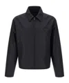 Prada Triangle-patch Zipped Jacket In Black