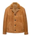 Prada Shearling Coat In Brown