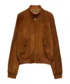 Prada Suede Bomber Jacket In Brown