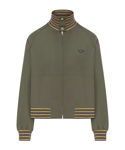 Prada Long-sleeved Casual Jacket In Gray