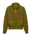 Prada Womens Green Logo-embellished Pull-on Cotton Jacket In Green