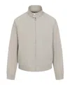 Prada Cotton Jacket High Collar Buttoned Cuffs In Neutral
