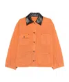 Prada Long-sleeved Button-up Jacket In Orange