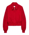 Prada Jackets With Long Sleeves And Ribbed Hem In Red