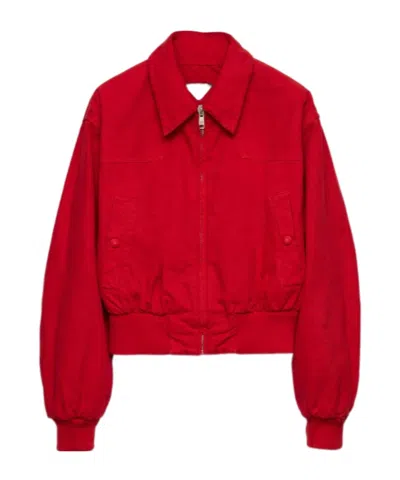 PRADA PRADA CUT-OUT DETAILED ZIP-UP JACKET