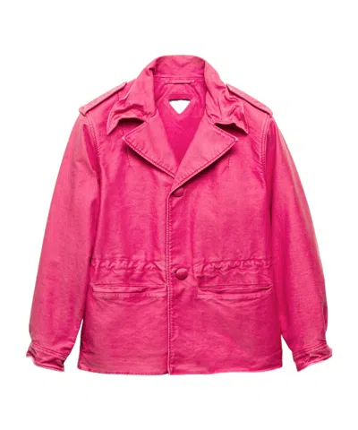 Prada Long-sleeved Casual Jacket In Tamarind Pink
