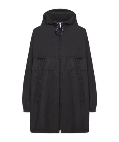 Prada Long-sleeved Coat In Black