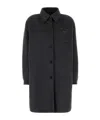 Prada Cappotto In Misto Lana Grigio Scuro Donna In Gray