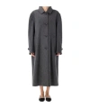 Prada Long-sleeved Coat In Gray