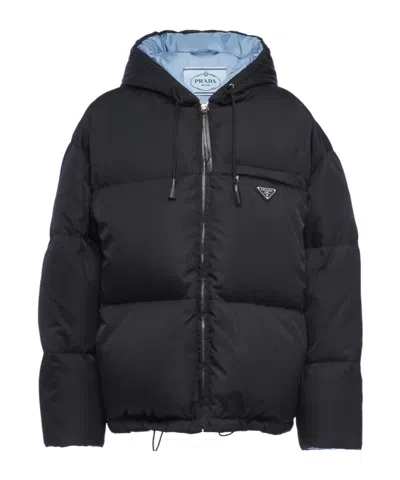 Prada Long-sleeved Cotton Jacket In Black