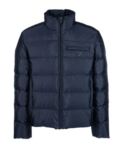 Prada Long-sleeved Cotton Jacket In Blue
