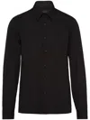 Prada Pointed Collar Long Sleeves Shirt In Black