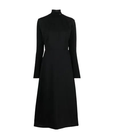 Prada Long Sleeved Dress In Black