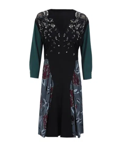 Prada Long-sleeved Dress In Blue