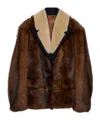 Prada Long-sleeved Fur In Brown