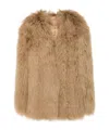 Prada Shearling Jacket In Brown