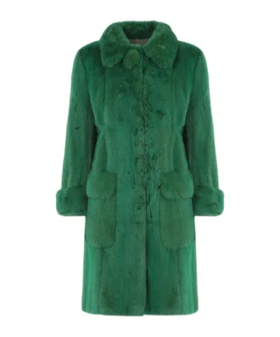 Prada Long-sleeved Fur In Green