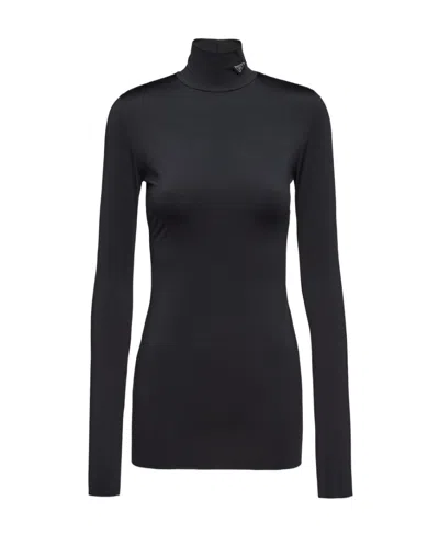 PRADA JERSEY TURTLENECK TOP